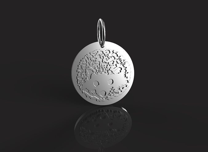 hedgehog pendant gold silver jewelry 3d modeling creative design prototiping rendering animation jewel suspension cute pendants 3D print model - Mito3D