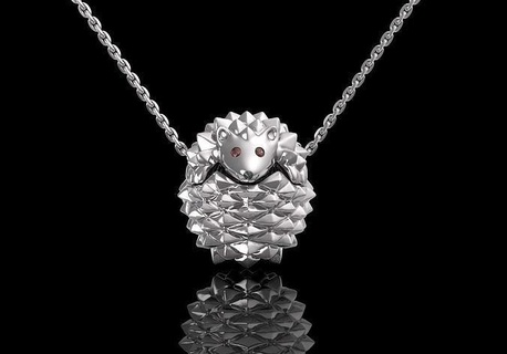 hedgehog pendant hedgehogpendant goldhedgehog luxuryjewellery glow ice ruby diamonds platinum luxury chain gold jewelry jewellery diamond gem precious jewel silver pendants 3d print model - Mito3D