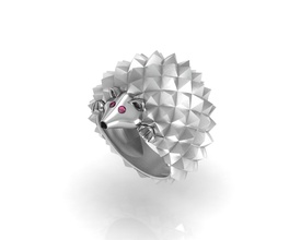 hedgehog ring fashion design gold silver diamond precious ladies platinum jewelry rings 3d print model - Mito3D