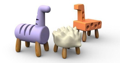 hedgehog games-toys interesting giraffe zebra chair games toys 3d print model - Mito3D