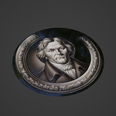 hegel médaillon collier pendentif médaille historique scientifique science philosophe einstein voltaire newton bijoux broches 3d print model - Mito3D