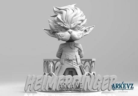 heimerdinger arcano heimer League of Legends lol jayce eco caitlyn vi jinx mio arte sculture 3d print model - Mito3D