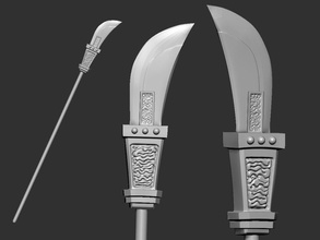 dümenci beyaz sakal teber parça korsan gemisi çelik kılıç sanat heykeller 3d print model - Mito3D