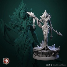 helga frost witch 32mm 75mm pre-supported female magician sorcerer tabletop woman dnd creature monster dndcreature pathfinder wargame 3dminiature 3dprinting presupported ice toy fantasy games toys board 3d print model - Mito3D