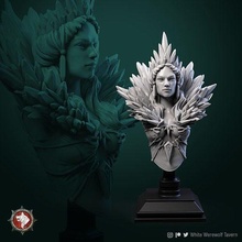 helga frost witch bust pre-supported busts female woman girl head face tabletop fantasy toy toys wargame presupported games board 3d print model - Mito3D