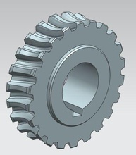 helicoidal engranaje rueda industria máquina acero ciencias 3d print model - Mito3D
