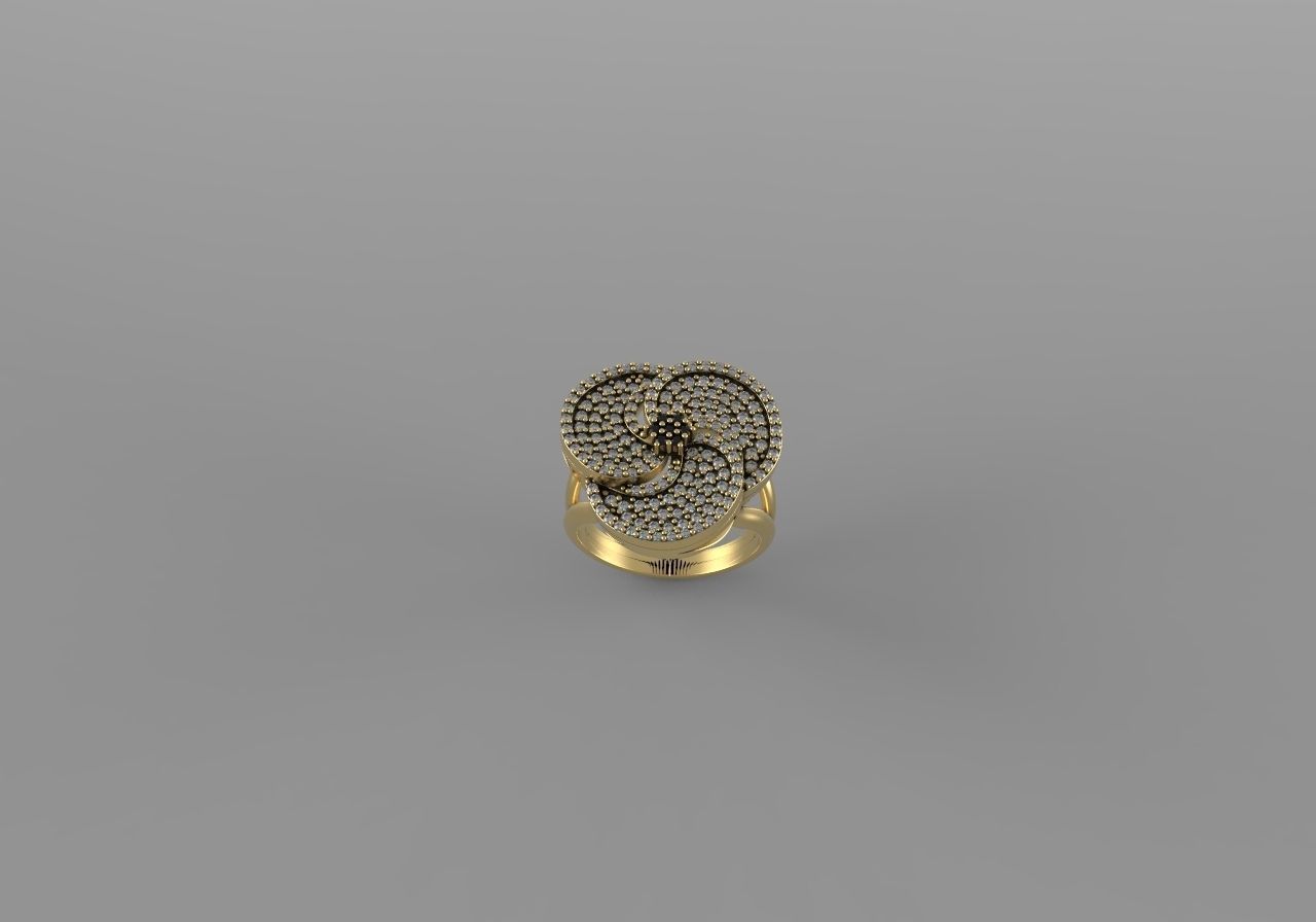 helicon anel jóias brilhando ouro brilhantes metalizado luxo printable sterling a arte de diamante natureza anéis 3D print model - Mito3D