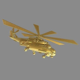 helikopter mi 24 yan görünüm madeni paralar madalyalar emirler Rozetler askeri uçak Sanat 3d print model - Mito3D