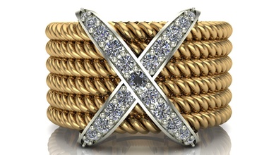 hélix bague mode argent brillant mariage or gemme pièces diamant imprimable engagement belle femmes bijoux anneaux 3d print model - Mito3D