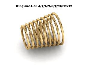 hélice anillo de impresión 3d la modelo espiral cuerda joyería moda accesorio plata imprimible escalera artículos del hogar los anillos aro mujer boda las mujeres david yurman 3d print model - Mito3D