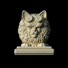 hell cat sculpture statue art decor antique decoration boy hellboy lion old sculptures 3d print model - Mito3D