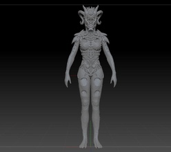 hölle königin charakter kreatur monster dämon außerirdischer fantasie magie science fiction humanoid nackt drachen organisch teufel obj 3dstudio skulptur 3dprinter waage unterwelt skulpturen kunst 3d print model - Mito3D