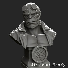 hellboy 3dprint bust superhero printable print printing sculpture statue portrait cast games toys 3d print model - Mito3D