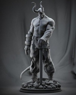 Hellboy 3d impresión caballo oscuro historietas miniaturas coleccionables estatua figuritas juguetes maravilla dc friki héroe Arte esculturas mal continuar criatura infierno demonios chico 3d print model - Mito3D