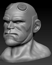 hellboy cabeza caracteres criaturas fantasía humanoide personas estilizado realista zbrush ztool maya juegos juguetes 3d print model - Mito3D