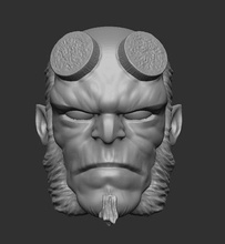 hellboy esculpir cabeza haz figura gótico historietas retrato juegos juguetes 3d print model - Mito3D