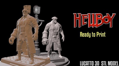 hellboy stl ready print art figurine 3dprint sculptures 3d print model - Mito3D