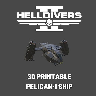 helldivers 2 pelican 1 nave tecnologia robot isolato attrezzature illustrazione scienza elettronica futuristico macchina energia computer carattere macchinari sci fi attività commerciale giochi giocattoli 3d print model - Mito3D