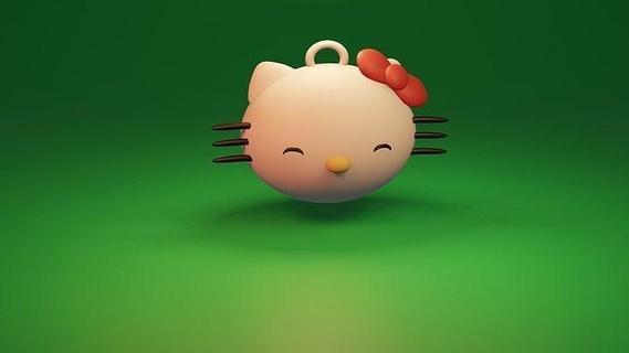 hello kitty jouet bonjour pendentif bijoux art 3d print model - Mito3D