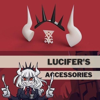 helltaker lucifer accessories horns cosplay games demon headpiece crown art print game scans replicas 3d print model - Mito3D