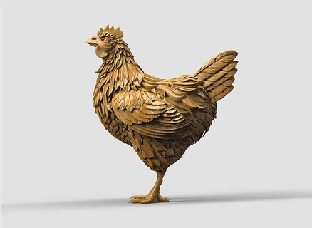 gallina estatua pollo escultura polla gallo pájaro impresión animal Arte esculturas 3d print model - Mito3D