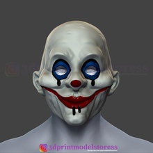 henchmen dark knight clown joker mask costume helmet batman ledger comic horror toys games darknight halloween bank 3d print model - Mito3D