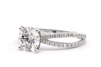 henri daussi anel de noivado o engajamento printable diamante brilhantes prata jóia platina jóias ouro quilate anéis 3d print model - Mito3D