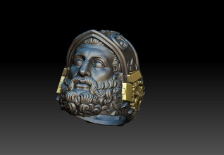 hephaestus grec dieu bague sparte dieux olympe guerrier biens bijoux mythologie gladiateur ancien grèce engrenages hamer casque anneaux 3d print model - Mito3D