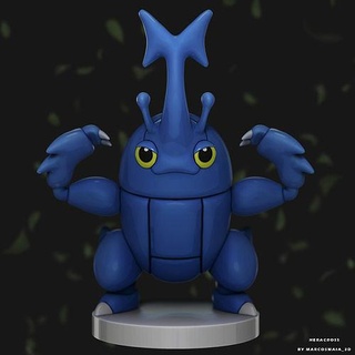 heracross arte sculture figura Pokemon 3d modelagem 3d print model - Mito3D
