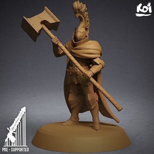 heralds storm - thunderclad miniature knight hero proxy age wargame infantry elite pathfinder warhamer removable parts 3d print 3dprint rpg warrior figure board games toys 3D print model - Mito3D