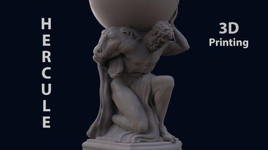 hercule holding globe marble figure statue art sculpture man hercules atlas heaven epic sculptures 3d print model - Mito3D