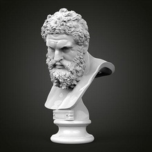 herkül büst heykel mermer sanat klasik baş farnese vesika yunan gömme kuvvetli gücü yazdırılabilir kopyalar müze roma mitoloji heykeller 3d print model - Mito3D