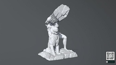 Hércules leão impressão estátua base arco ruína túmulo Rocha pedras pedra fantasia personagem jogos brinquedos acessórios 3d print model - Mito3D