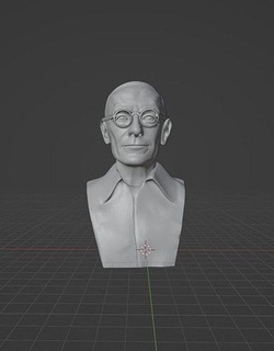Hermann Hesse poeta romancista pintor alemão suíço Premio Nobel escritor autor galho arte esculturas 3d print model - Mito3D