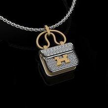Hermes Bolsa pingente joalheria luxo elegante anel gema ouro prata Casamento diamante brinco pulseira colares rinoceronte acessório beleza moda Projeto cafajeste jóia pingentes 3d print model - Mito3D