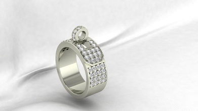hermes diamond ring jewelry jewel rings 3d print model - Mito3D