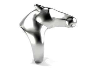 ermete cavallo squillare dimensioni gioielleria oro gioiello animale anelli carattere copia argento golrd regalo animali 3d print model - Mito3D