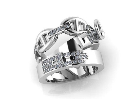 Hermes anillo oro joyería joya diamante anillos imprimible 3d print model - Mito3D