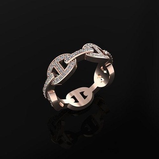 Hermès bague bijoux luxe élégant gemme or argent mariage diamant boucle d'oreille bracelet colliers pendentif rhinocéros accessoire beauté mode chaine dancre anneaux 3d print model - Mito3D