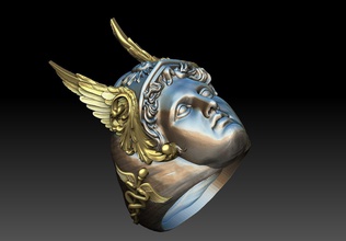 ermete squillare 3d modello greco merce scultura antico gioielleria statua olimpiadi religione mito dio nettuno olimpo anelli leggenda mitologia 3d print model - Mito3D