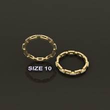 hermes style link diamond band ring size 10 jewelry mix fashion trend men women female unisex minimalist cuban antique vintage rings 3d print model - Mito3D