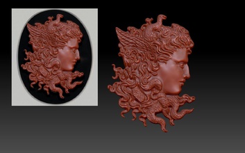 hermes art dios haber kanat de la serpiente estatua relievo otros 3d print model - Mito3D
