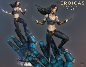 heroicas - figure 2 x23 3d print model super marvel heroica woman wolverine fiction printable art sculptures 3d print model - Mito3D