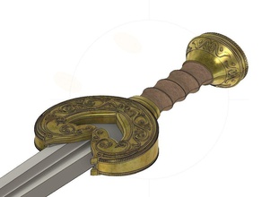 herugrim roi théoden seigneur of anneaux épée rohan lotr vitrine loisir diy main outils 3d print model - Mito3D