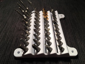 hex bits wall organizer quarter inch allen hobby diy hand tools 3d print model - Mito3D