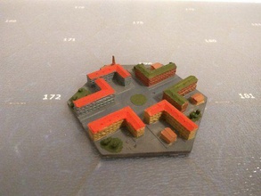 hexadécimal ville 3d impression accessoires planche jeux jeu plateau jeu jouets ruiner spectateurs terrain mur guerre 3d print model - Mito3D