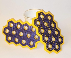 hex evo jigsaw puzzle brainteaser cassetete pattern hexagon art game puzzler pieces hexagone toy games toys 3d print model - Mito3D