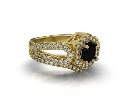 verhexen Heiligenschein Ring Schmuck Ringe Gold druckbar Diamant Silber Hochzeit Juwel Engagement brillant Platin Sterling Mode Weiß 3d print model - Mito3D