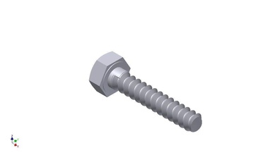 hex head metric 6x30mm screw industria hobby diy mechanical parts 3d print model - Mito3D