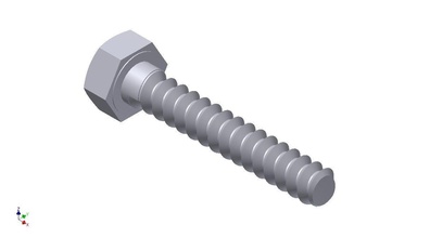 hex head metric 8 x45mm screw industria hobby diy mechanical parts 3d print model - Mito3D